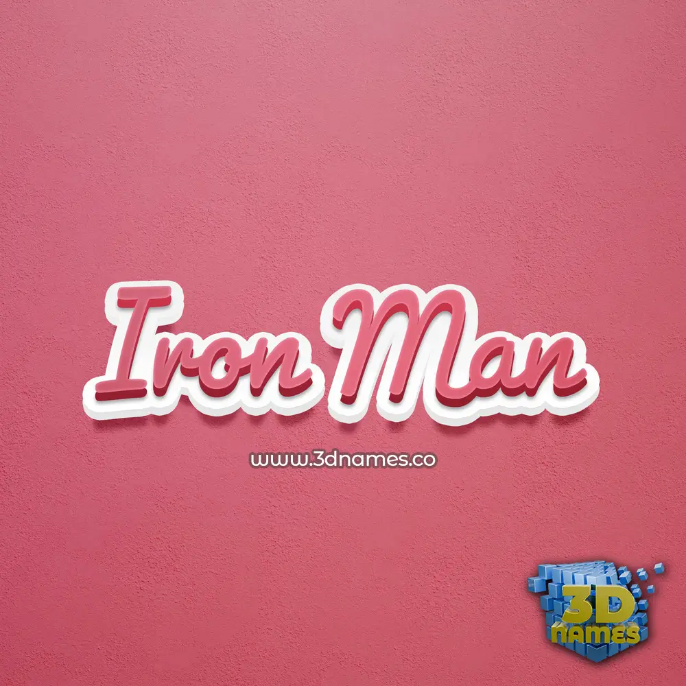 iron man in Red Scribble style - 3D name wallpaper