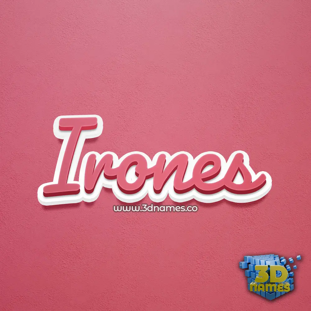 irones in Red Scribble style - 3D name wallpaper