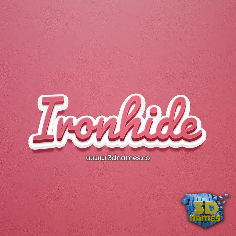 ironhide in Red Scribble style - 3D name wallpaper