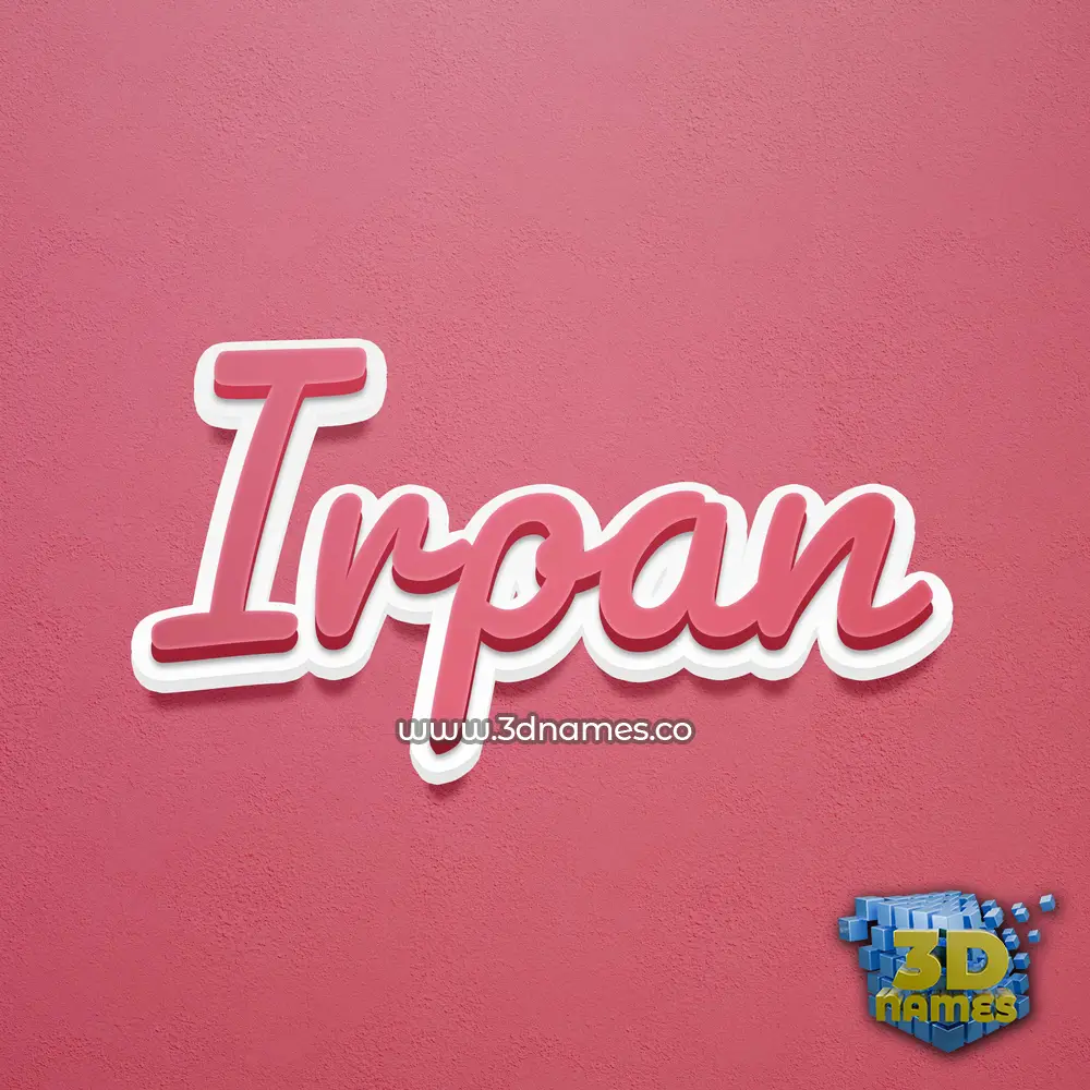 irpan in Red Scribble style - 3D name wallpaper