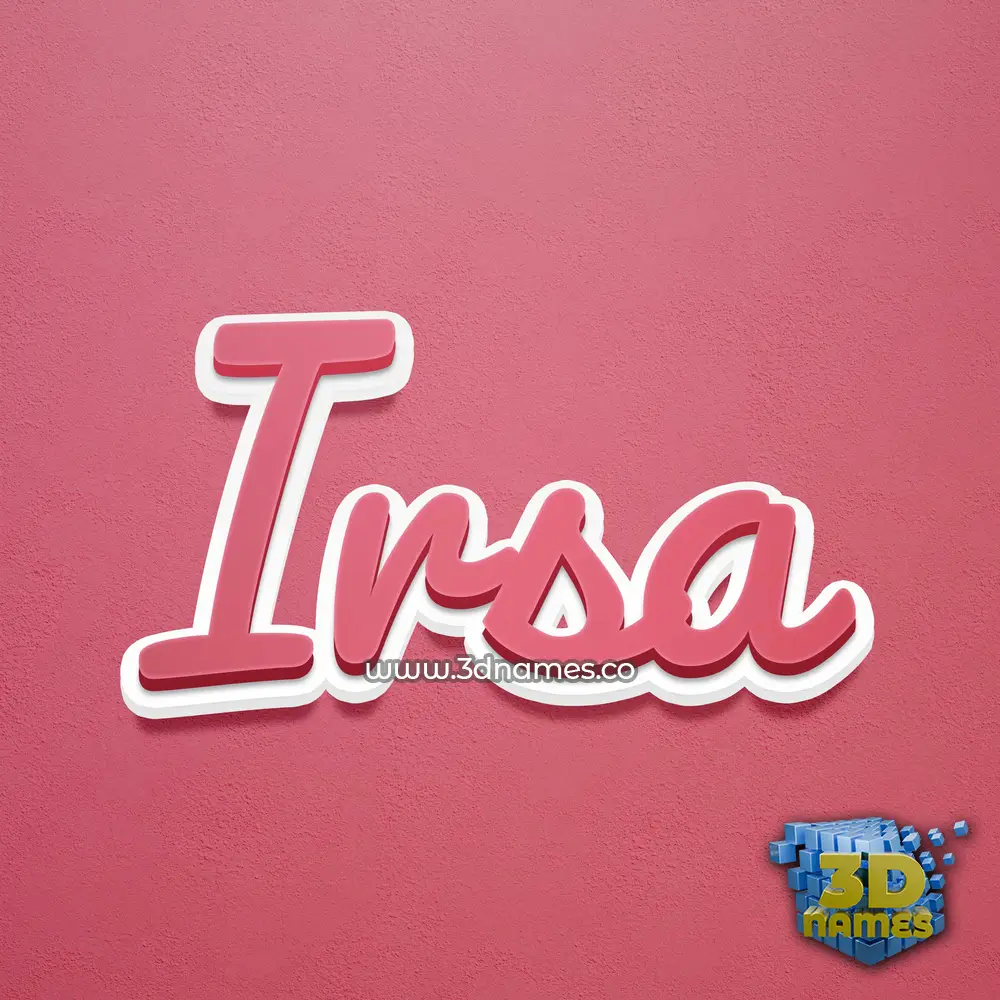 irsa in Red Scribble style - 3D name wallpaper