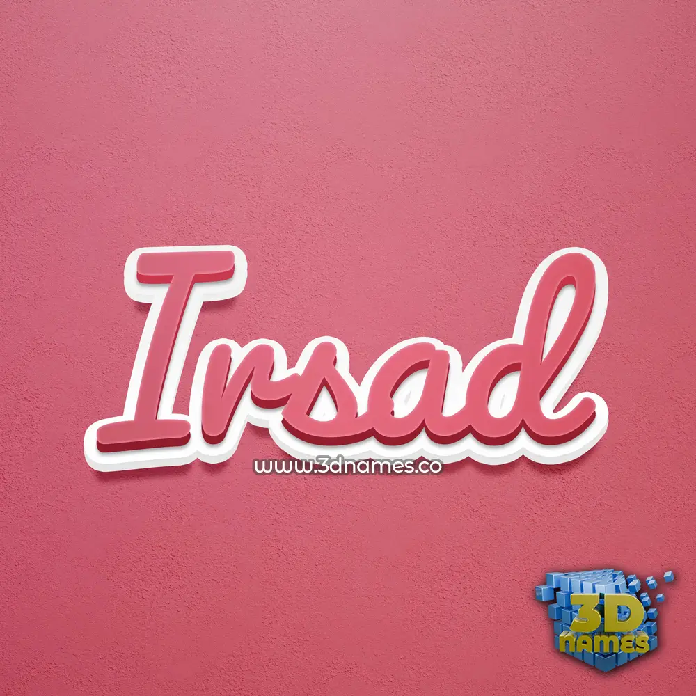 irsad in Red Scribble style - 3D name wallpaper