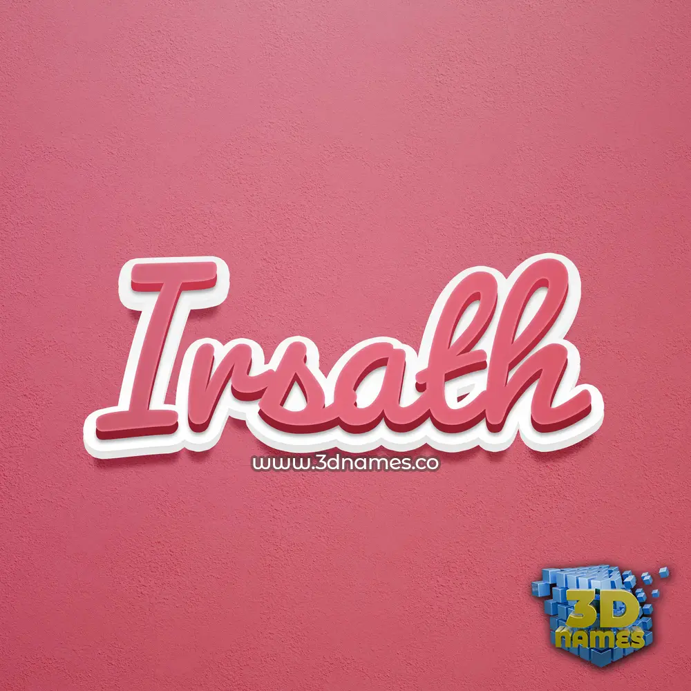 irsath in Red Scribble style - 3D name wallpaper