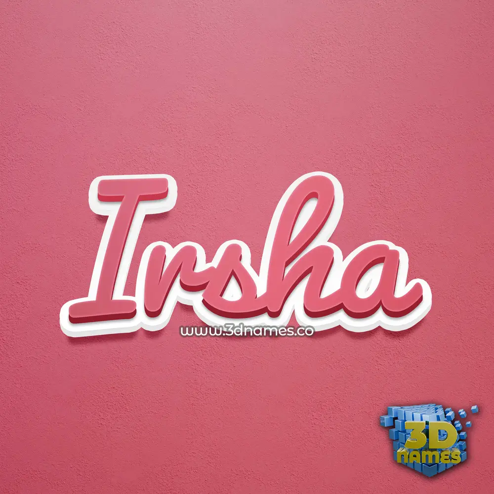 irsha in Red Scribble style - 3D name wallpaper