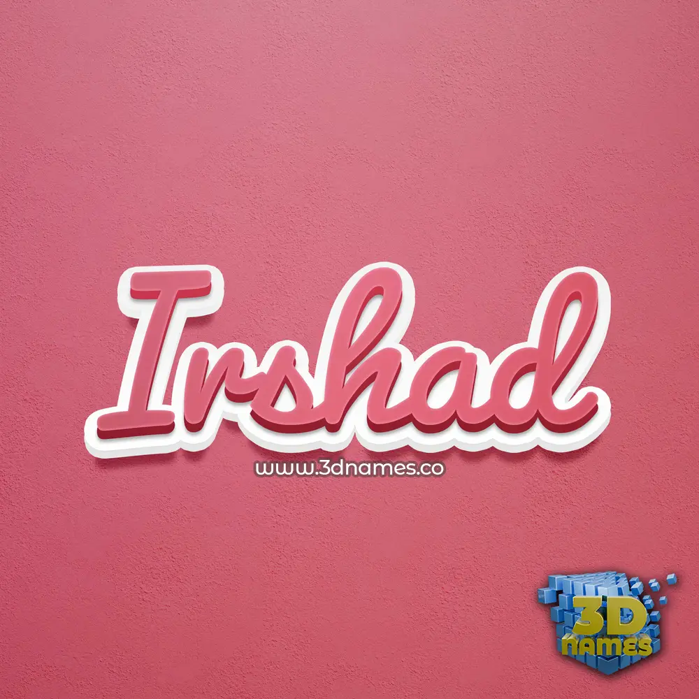 irshad in Red Scribble style - 3D name wallpaper