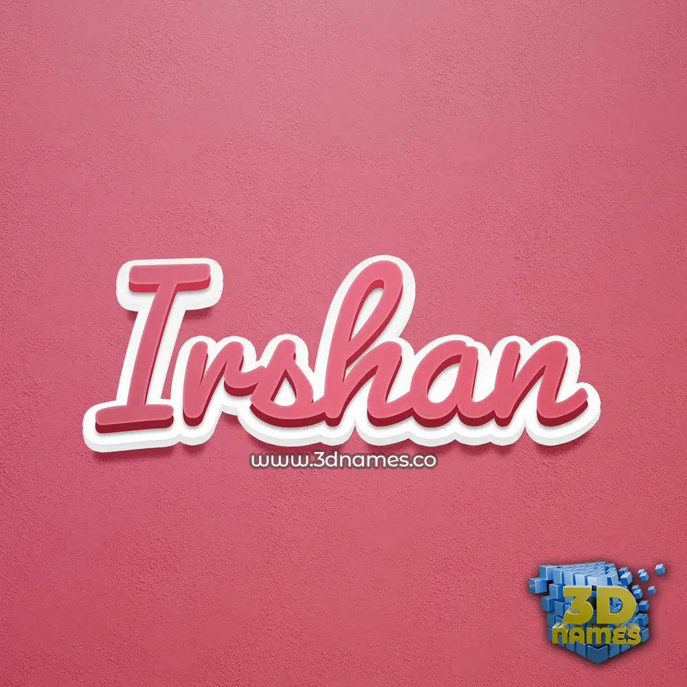 irshan in Red Scribble style - 3D name wallpaper