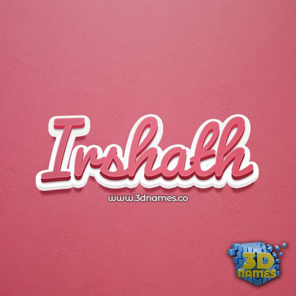 irshath in Red Scribble style - 3D name wallpaper