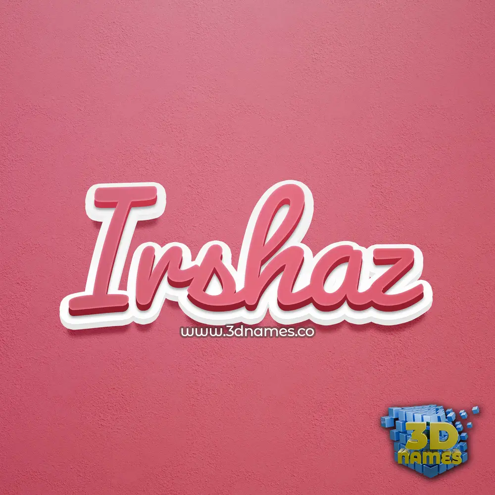 irshaz in Red Scribble style - 3D name wallpaper