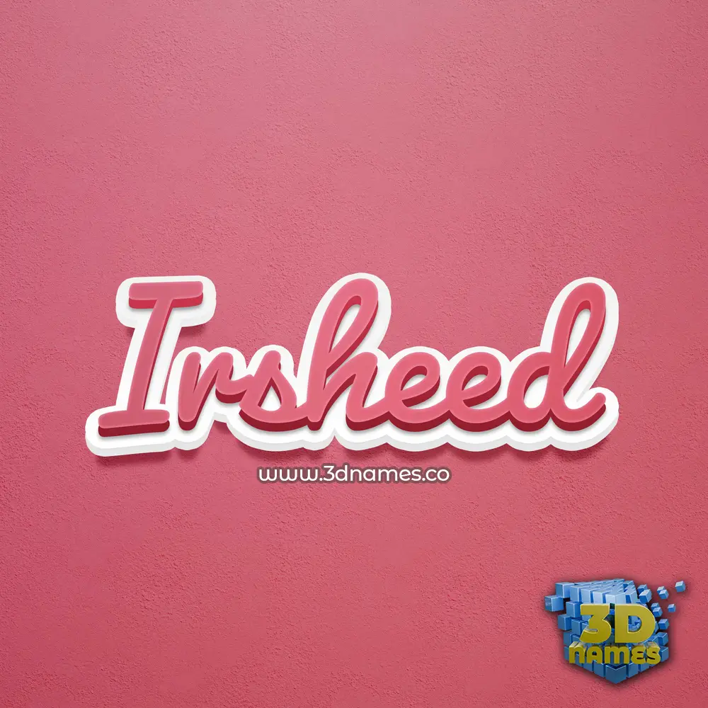 irsheed in Red Scribble style - 3D name wallpaper