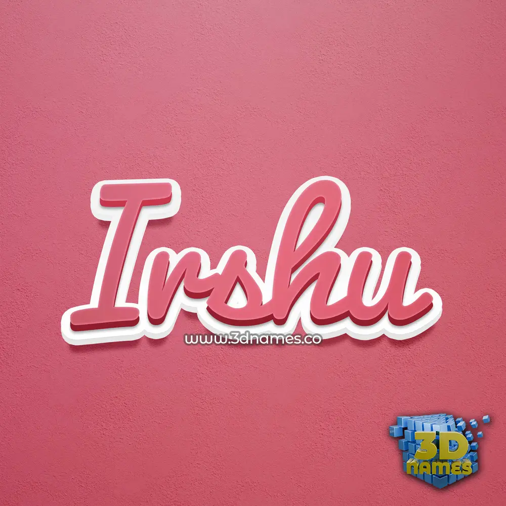 irshu in Red Scribble style - 3D name wallpaper