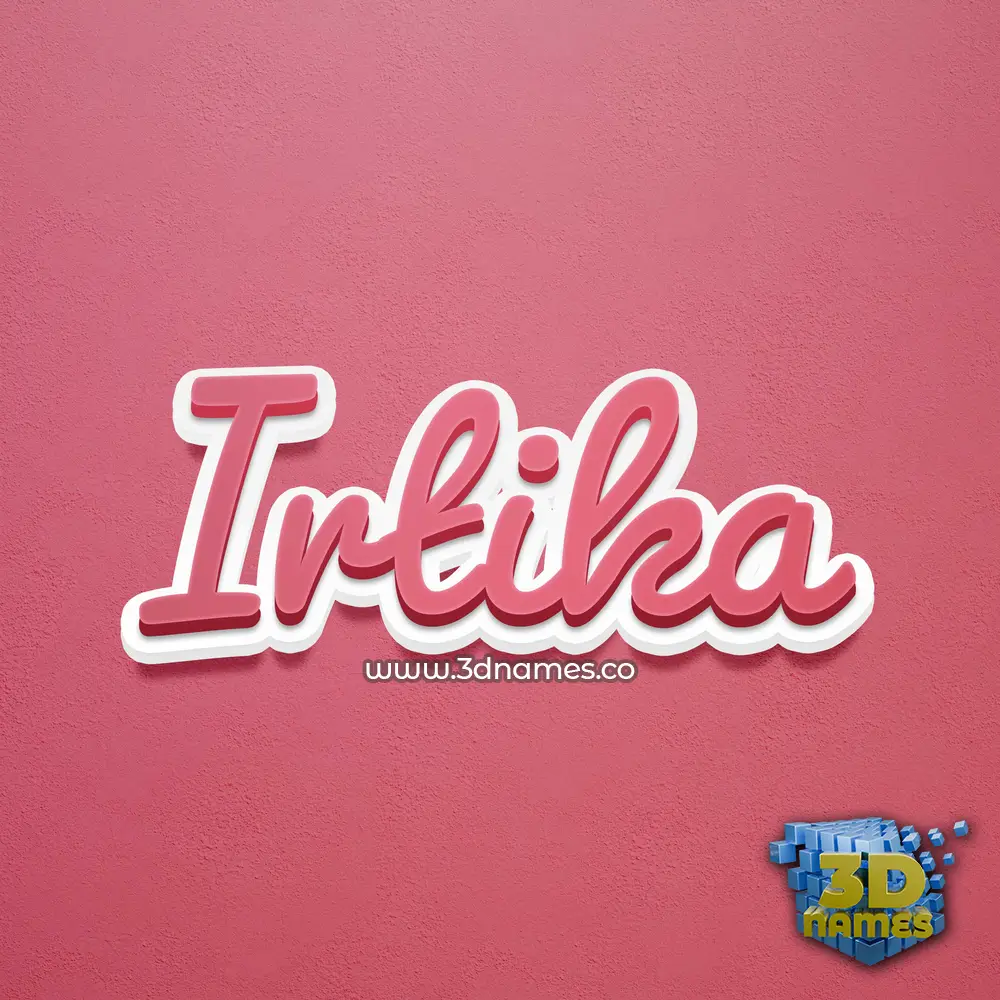 irtika in Red Scribble style - 3D name wallpaper