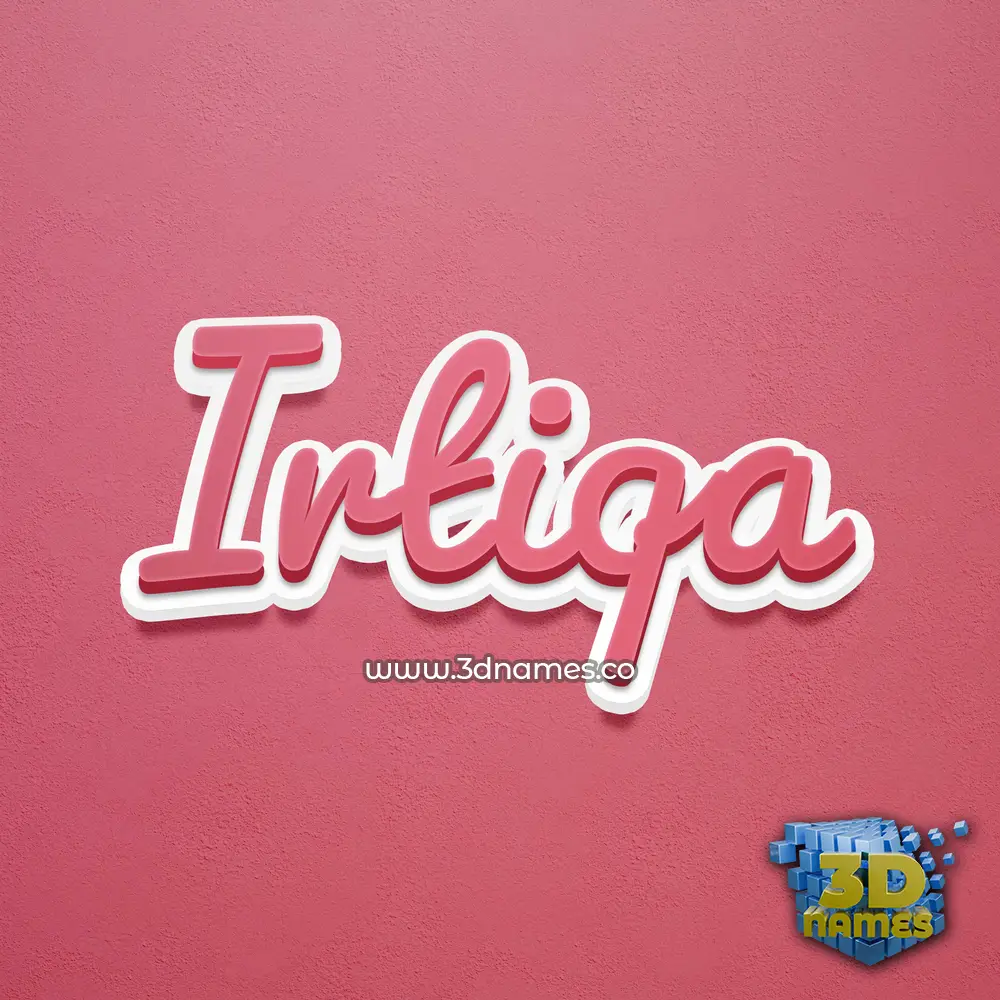 irtiqa in Red Scribble style - 3D name wallpaper
