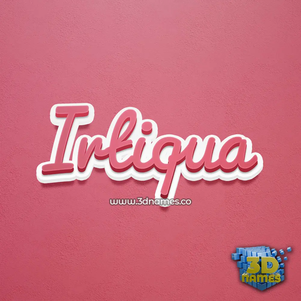 irtiqua in Red Scribble style - 3D name wallpaper