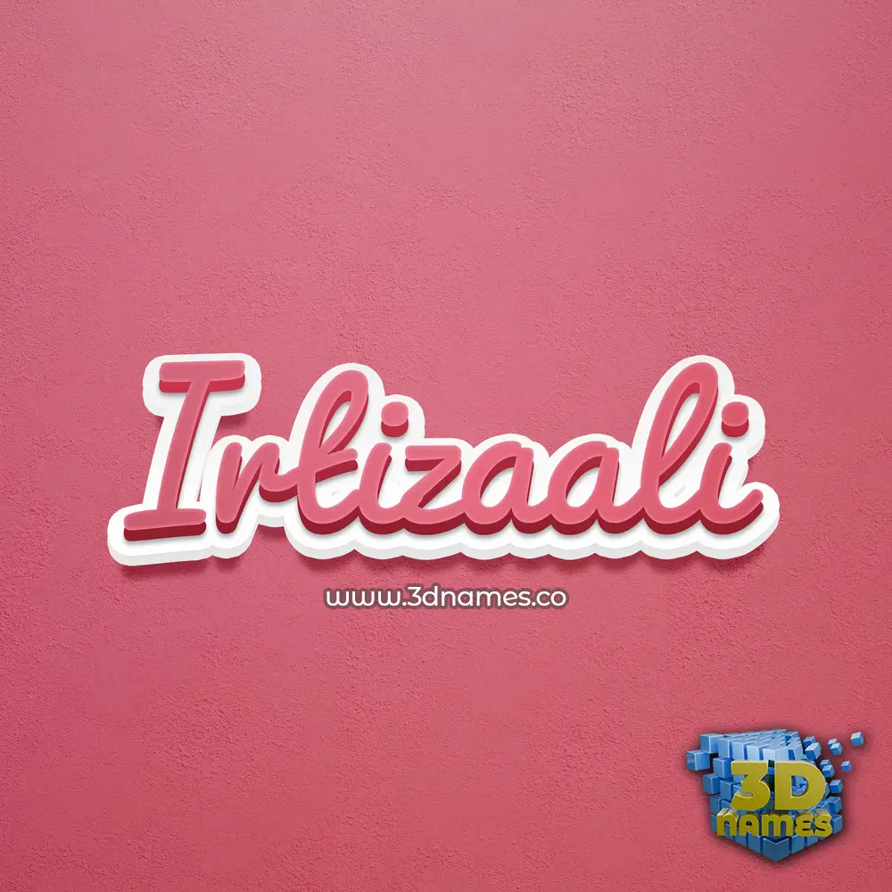 irtizaali in Red Scribble style - 3D name wallpaper