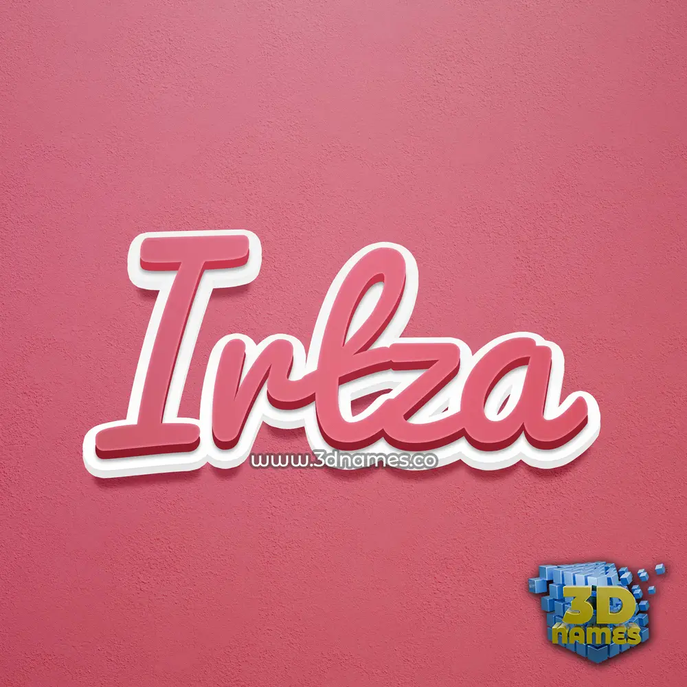 irtza in Red Scribble style - 3D name wallpaper
