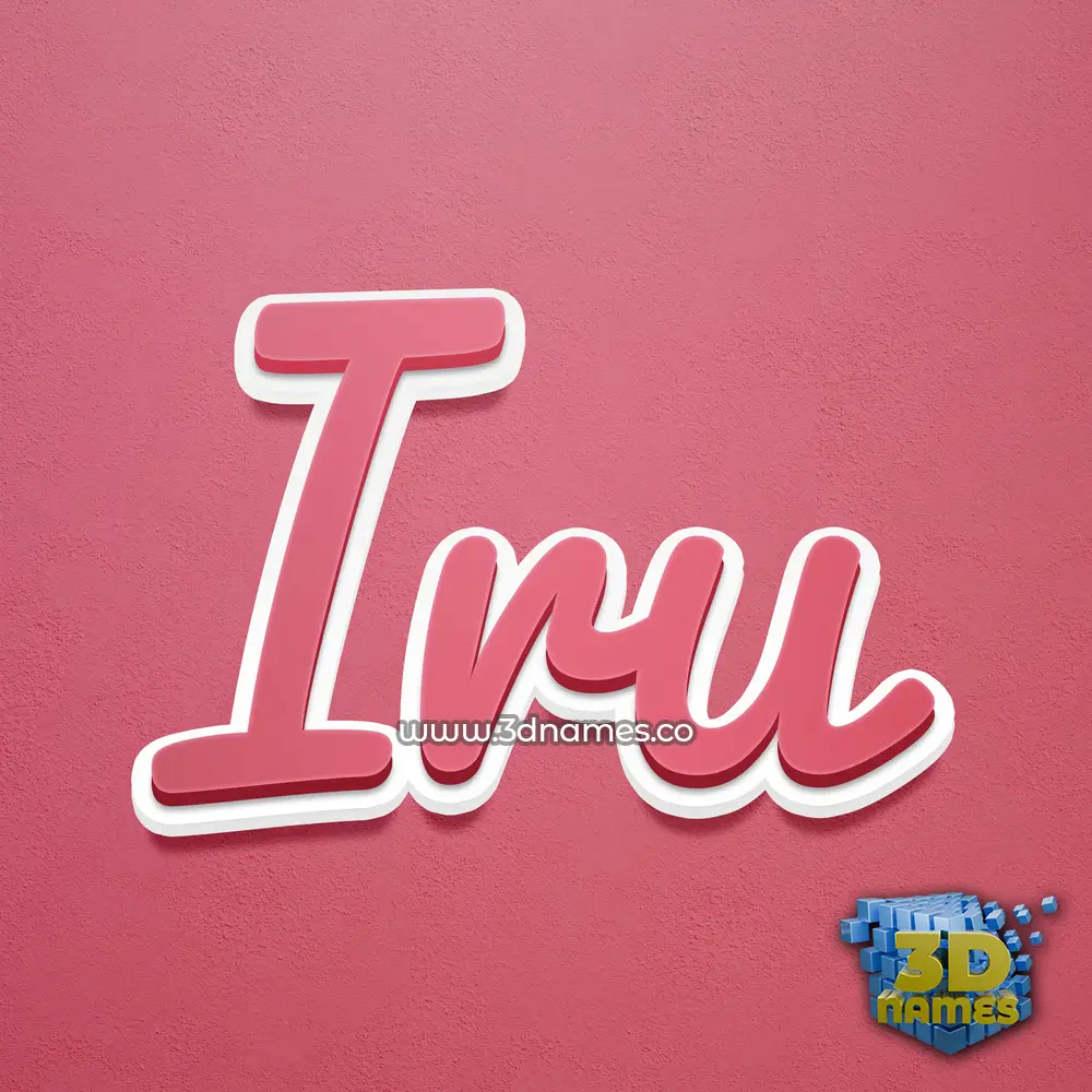 iru in Red Scribble style - 3D name wallpaper