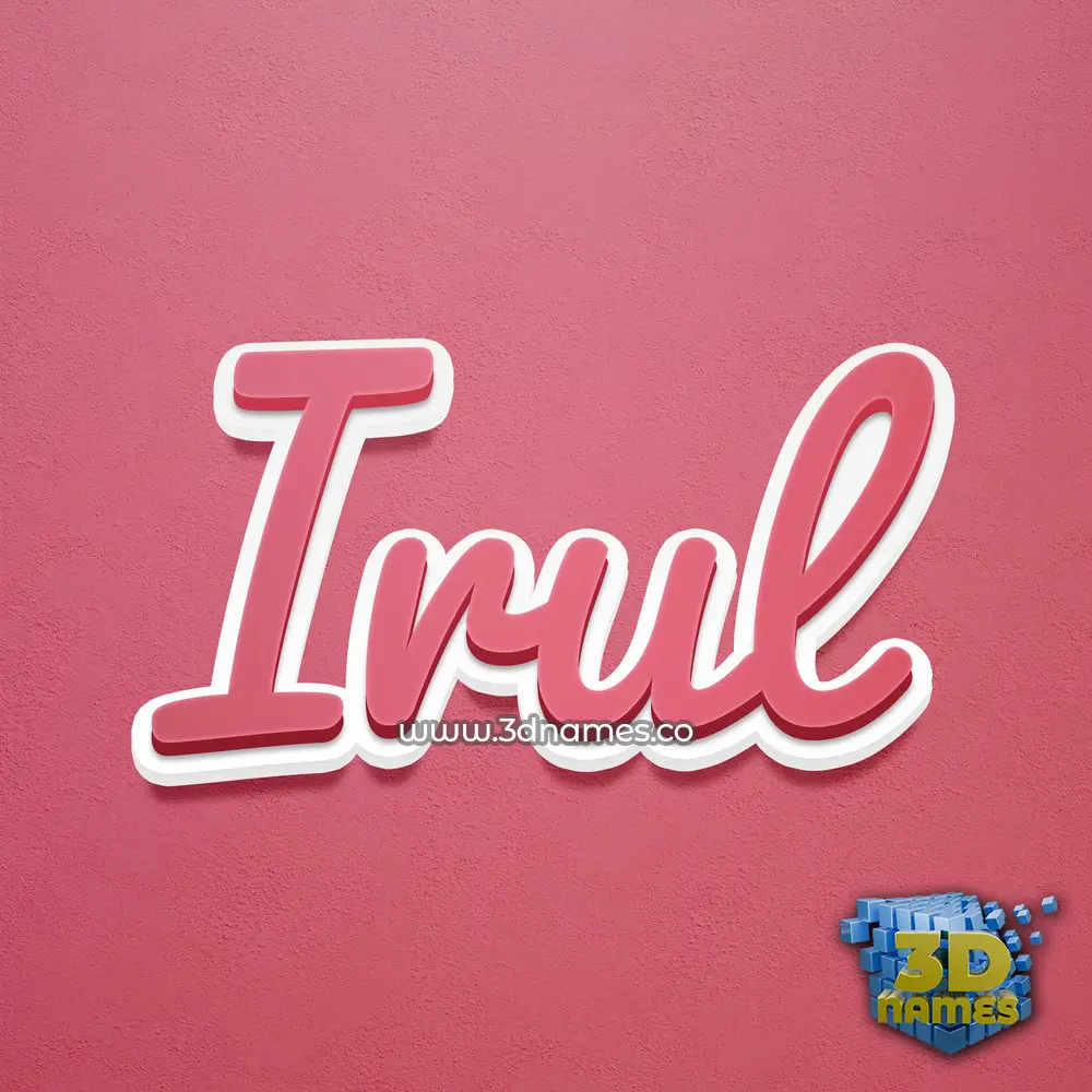 irul in Red Scribble style - 3D name wallpaper