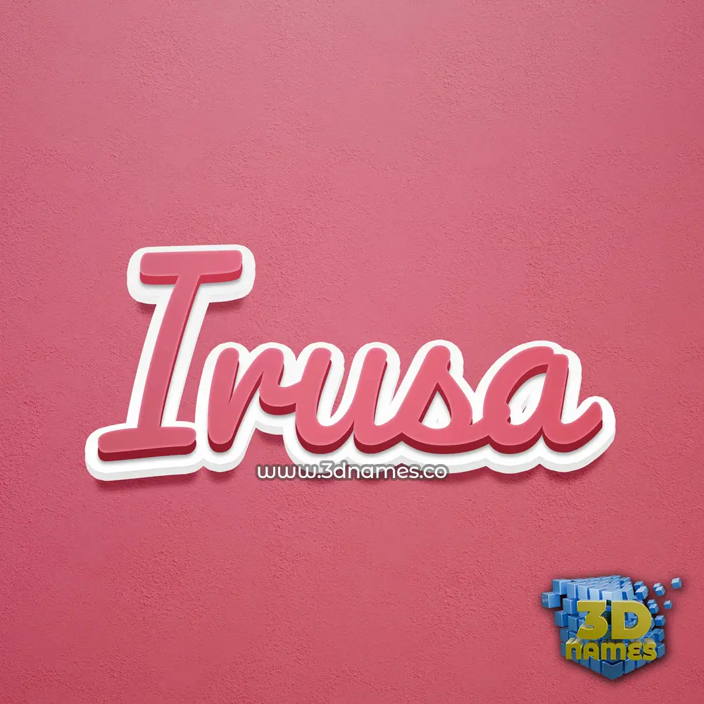 irusa in Red Scribble style - 3D name wallpaper