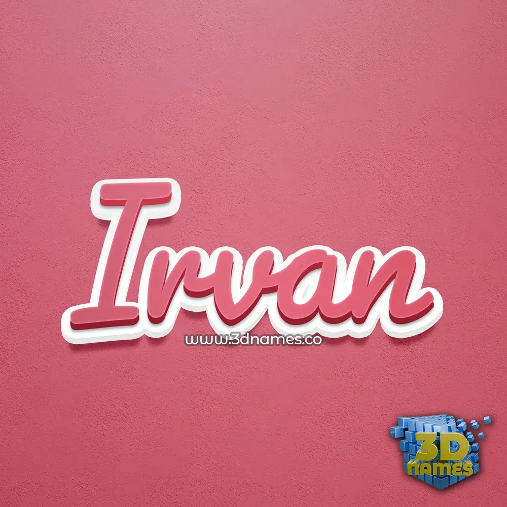 irvan in Red Scribble style - 3D name wallpaper