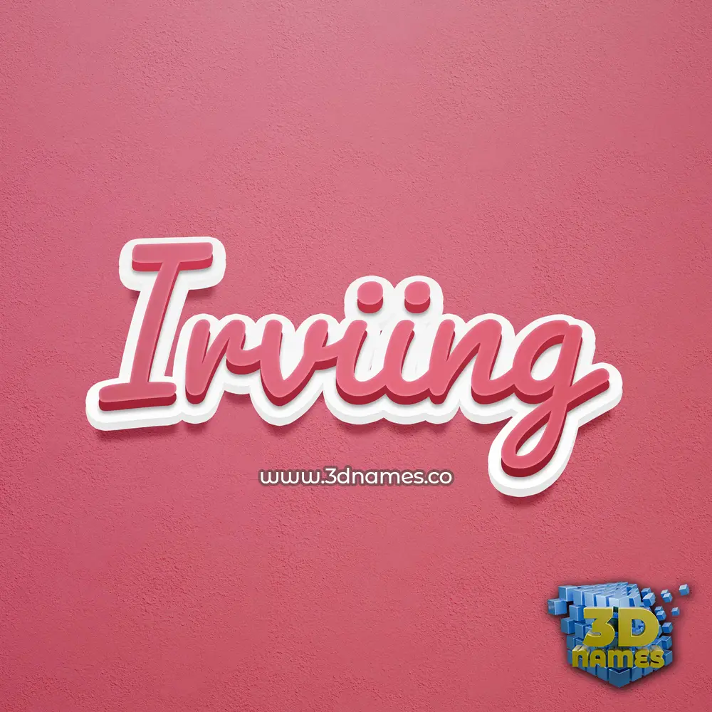 irviing in Red Scribble style - 3D name wallpaper