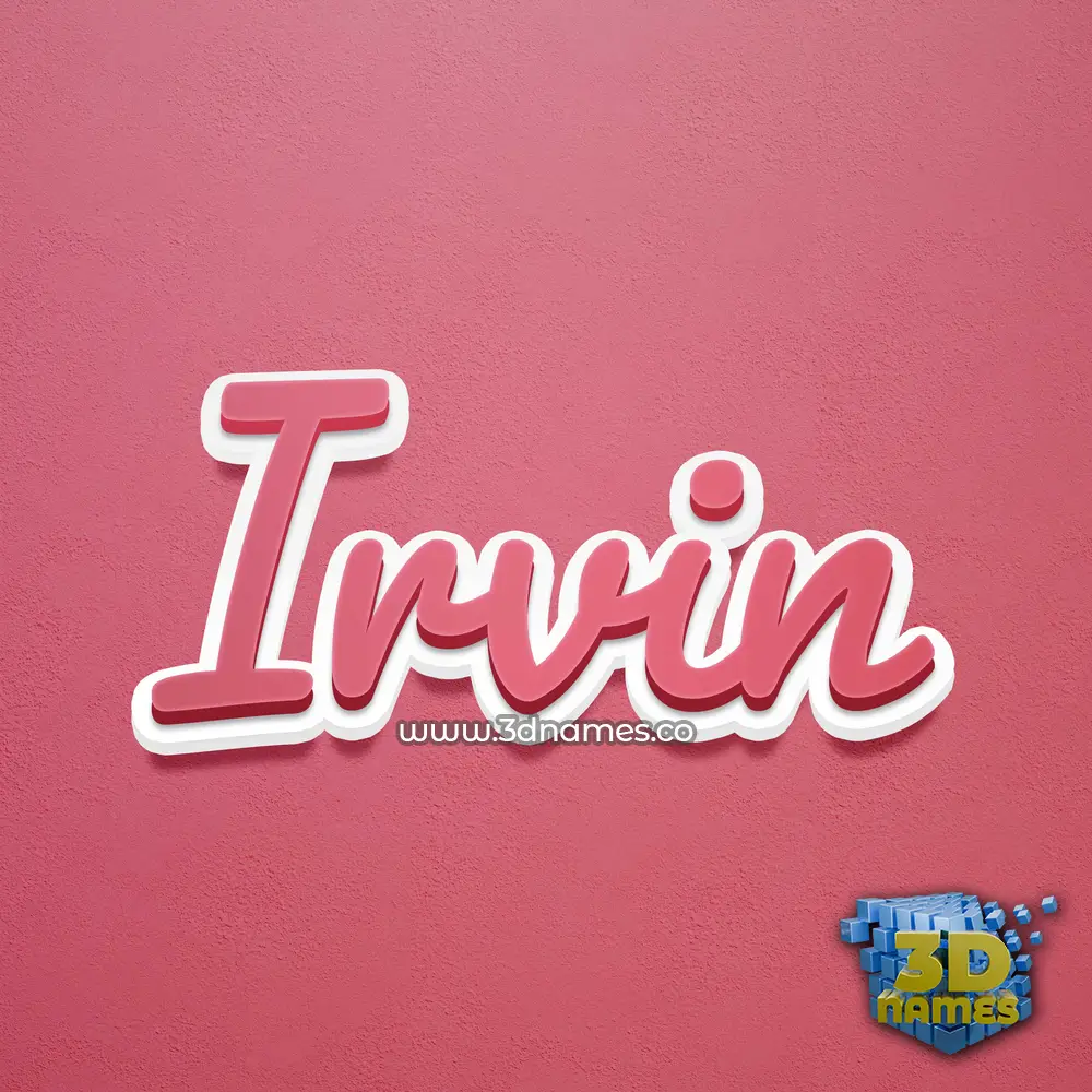 irvin in Red Scribble style - 3D name wallpaper