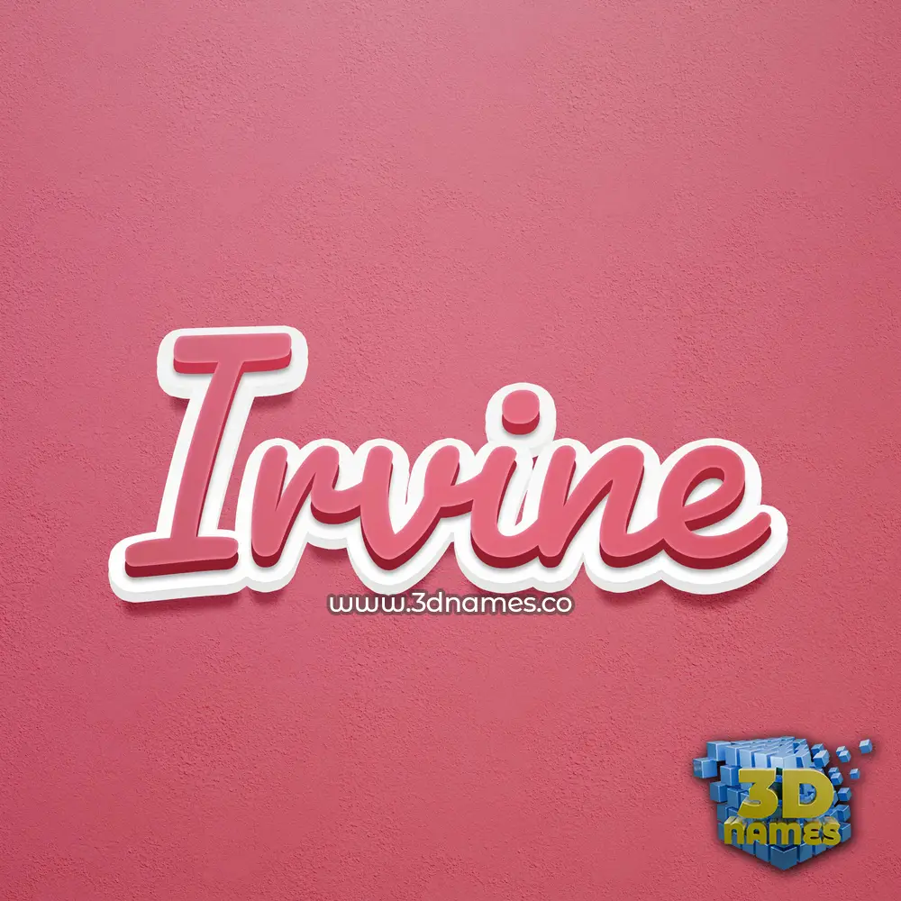 irvine in Red Scribble style - 3D name wallpaper