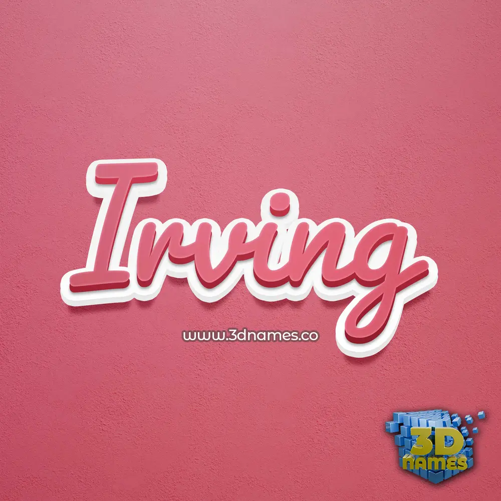 irving in Red Scribble style - 3D name wallpaper