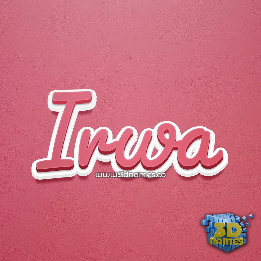 irwa in Red Scribble style - 3D name wallpaper
