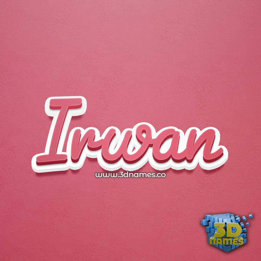 irwan in Red Scribble style - 3D name wallpaper