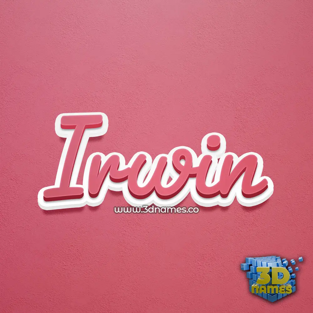 irwin in Red Scribble style - 3D name wallpaper
