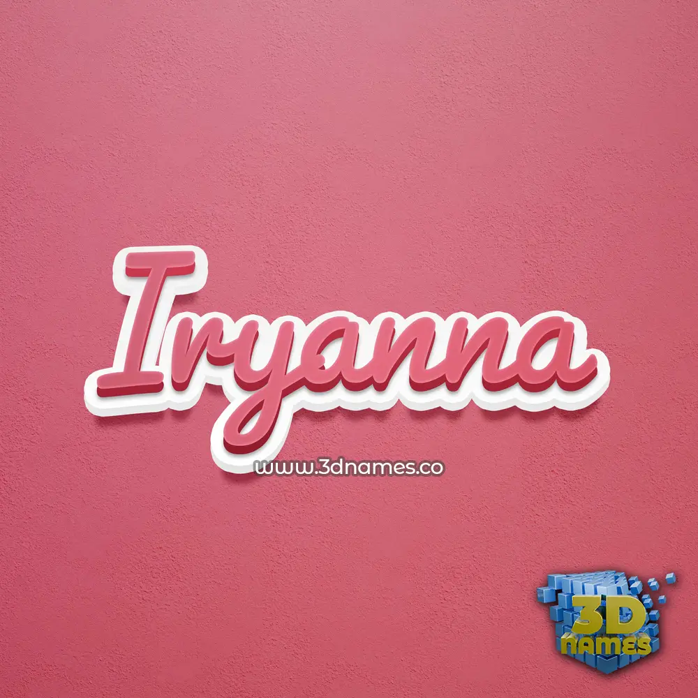 iryanna in Red Scribble style - 3D name wallpaper