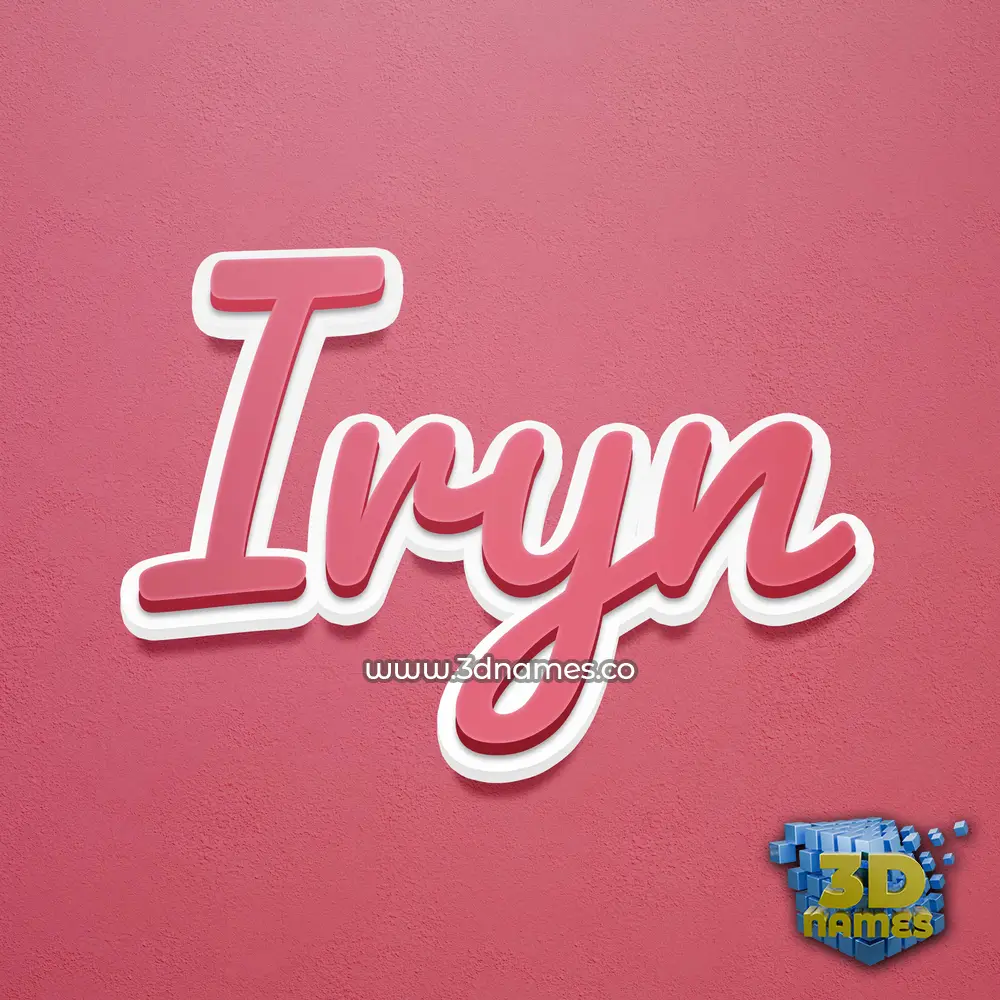 iryn in Red Scribble style - 3D name wallpaper
