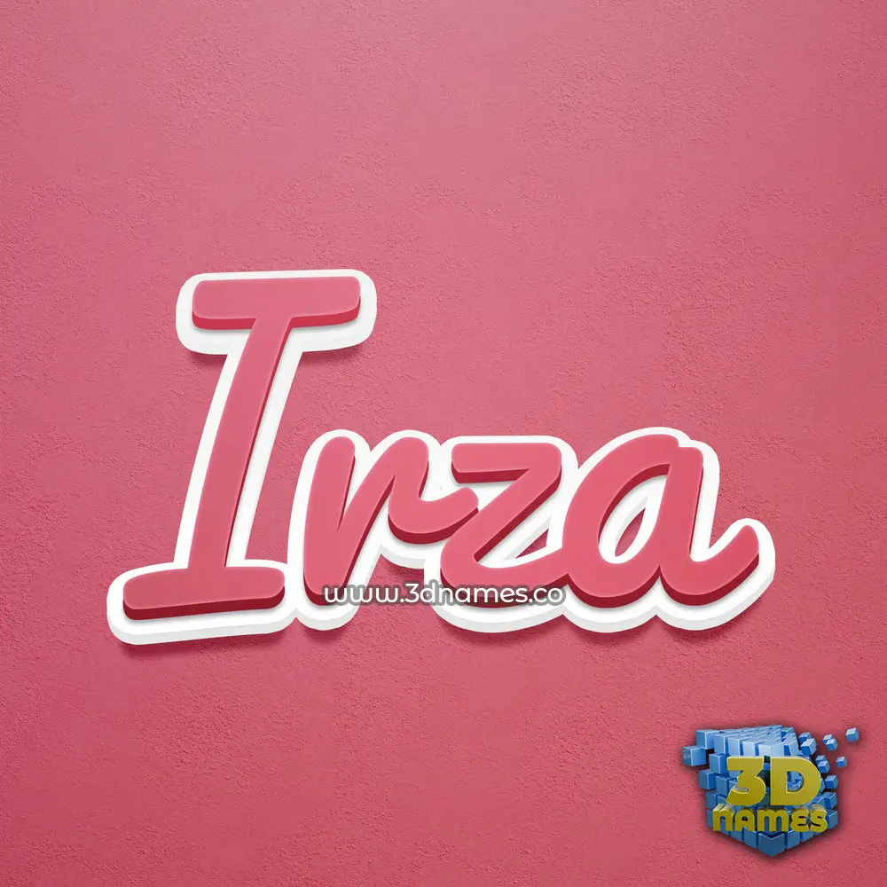 irza in Red Scribble style - 3D name wallpaper