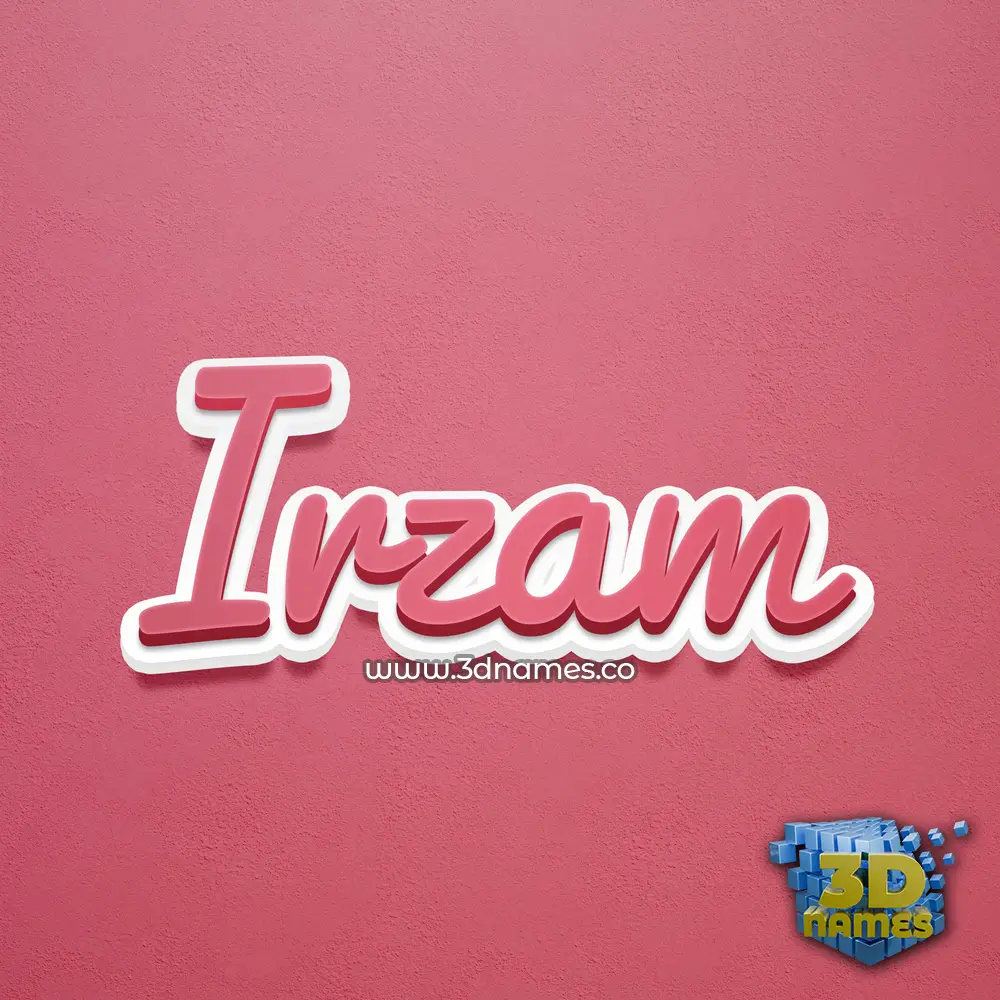 irzam in Red Scribble style - 3D name wallpaper