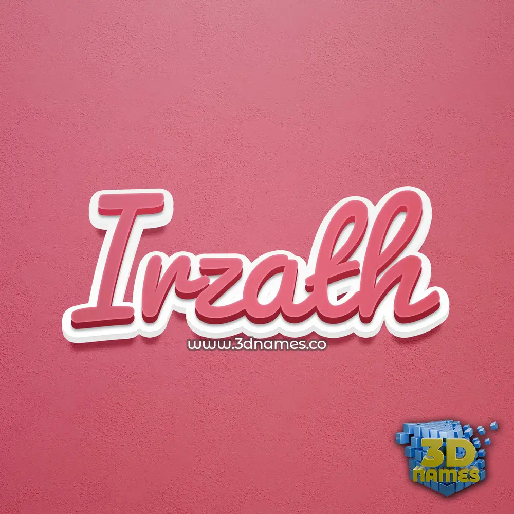 irzath in Red Scribble style - 3D name wallpaper