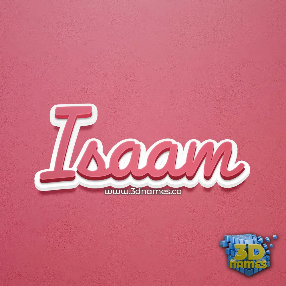 isaam in Red Scribble style - 3D name wallpaper