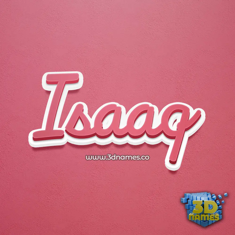 isaaq in Red Scribble style - 3D name wallpaper
