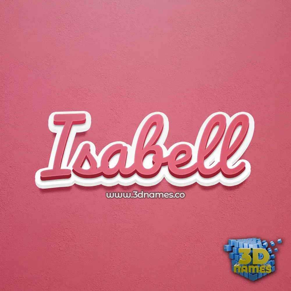isabell in Red Scribble style - 3D name wallpaper