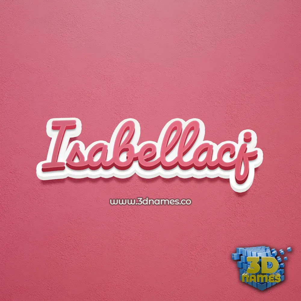 isabellacj in Red Scribble style - 3D name wallpaper