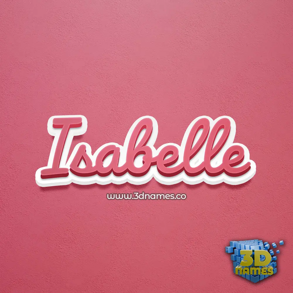 isabelle in Red Scribble style - 3D name wallpaper