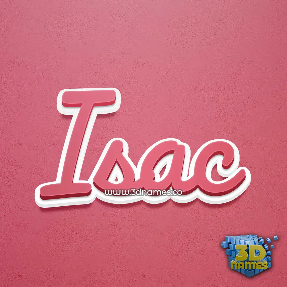 isac in Red Scribble style - 3D name wallpaper