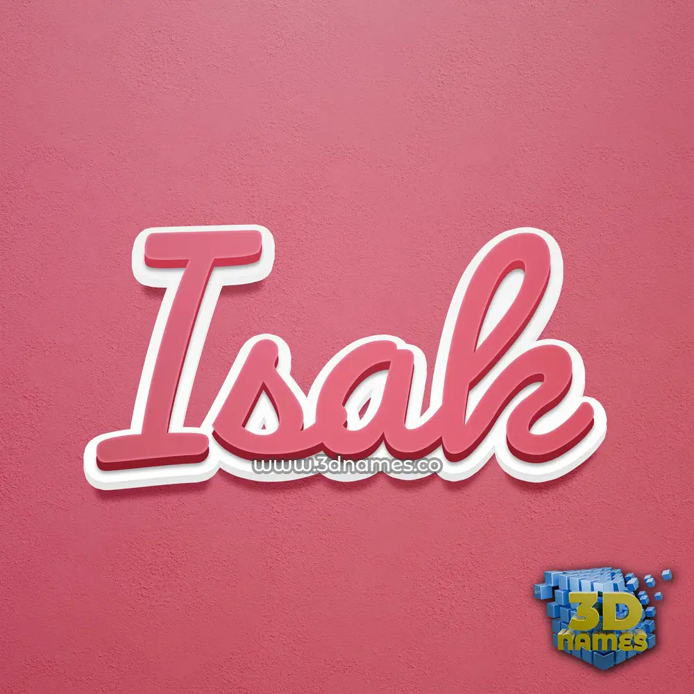 isak in Red Scribble style - 3D name wallpaper