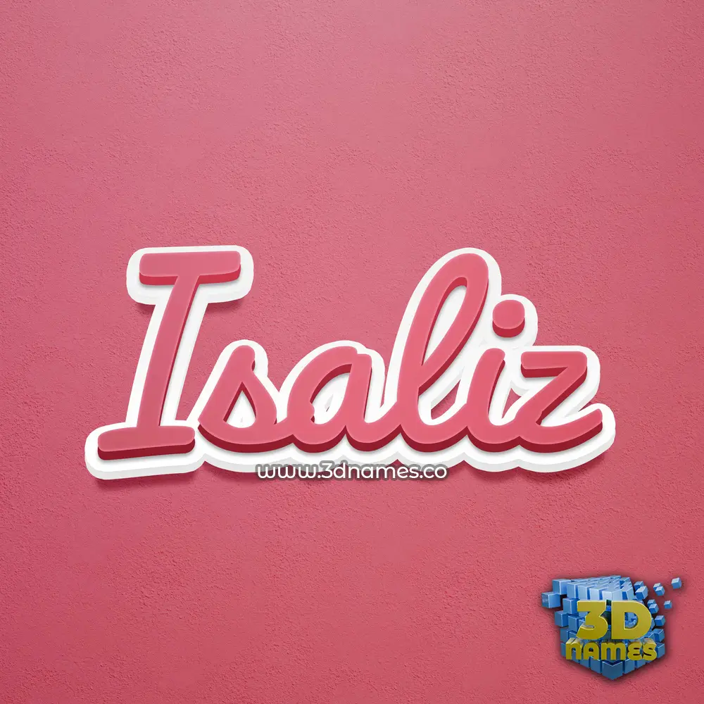 isaliz in Red Scribble style - 3D name wallpaper