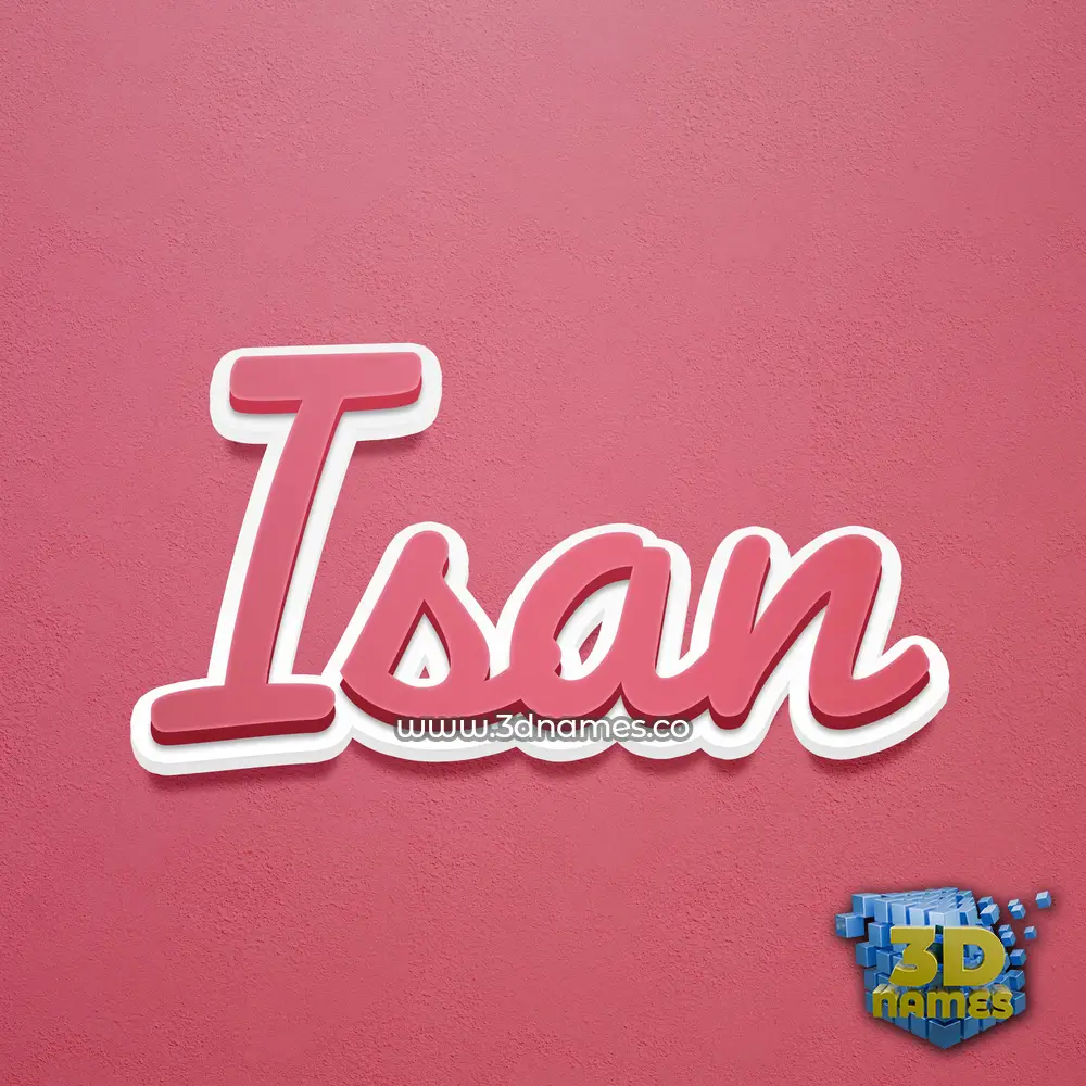 isan in Red Scribble style - 3D name wallpaper