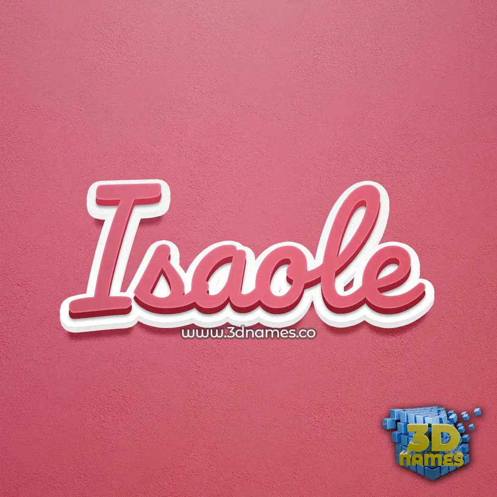isaole in Red Scribble style - 3D name wallpaper