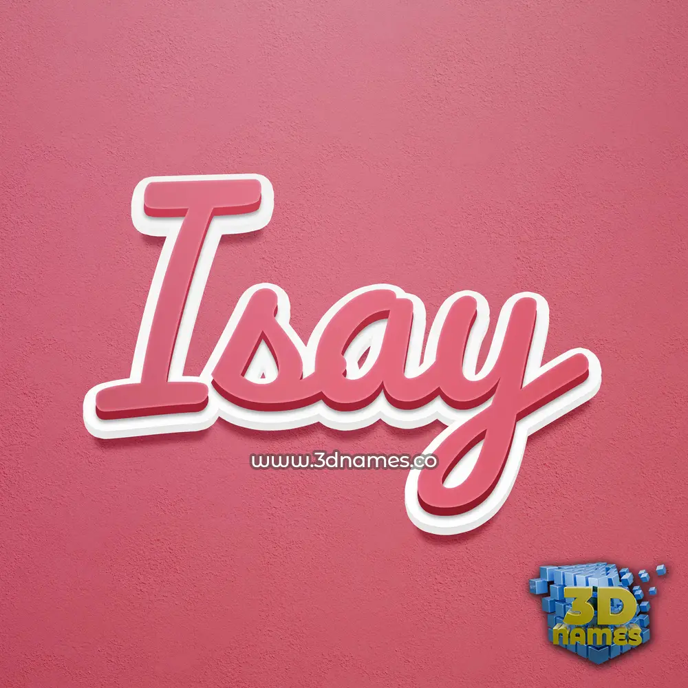 isay in Red Scribble style - 3D name wallpaper