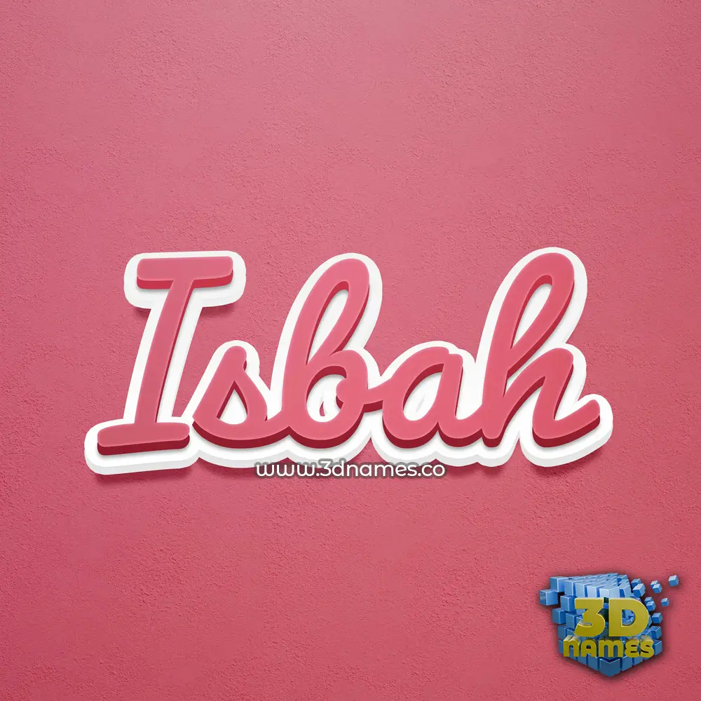 isbah in Red Scribble style - 3D name wallpaper