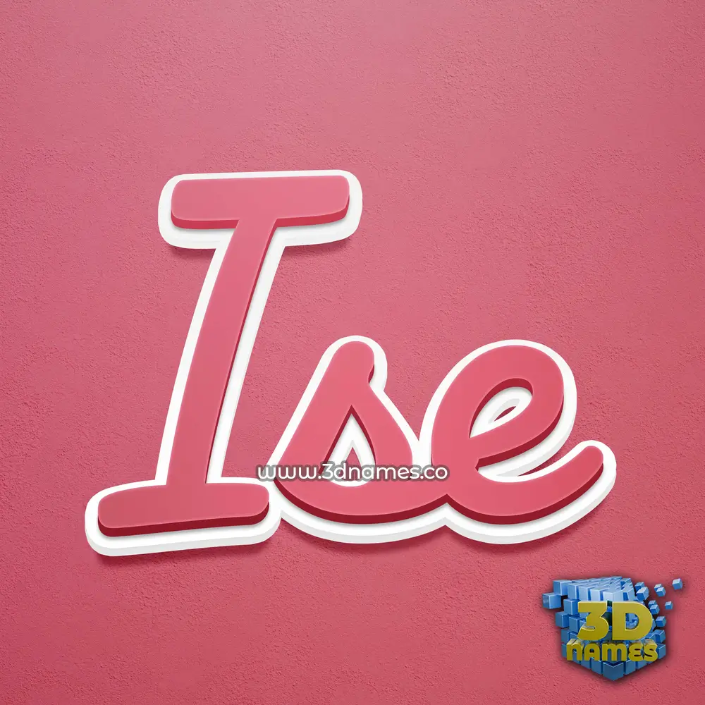 ise in Red Scribble style - 3D name wallpaper