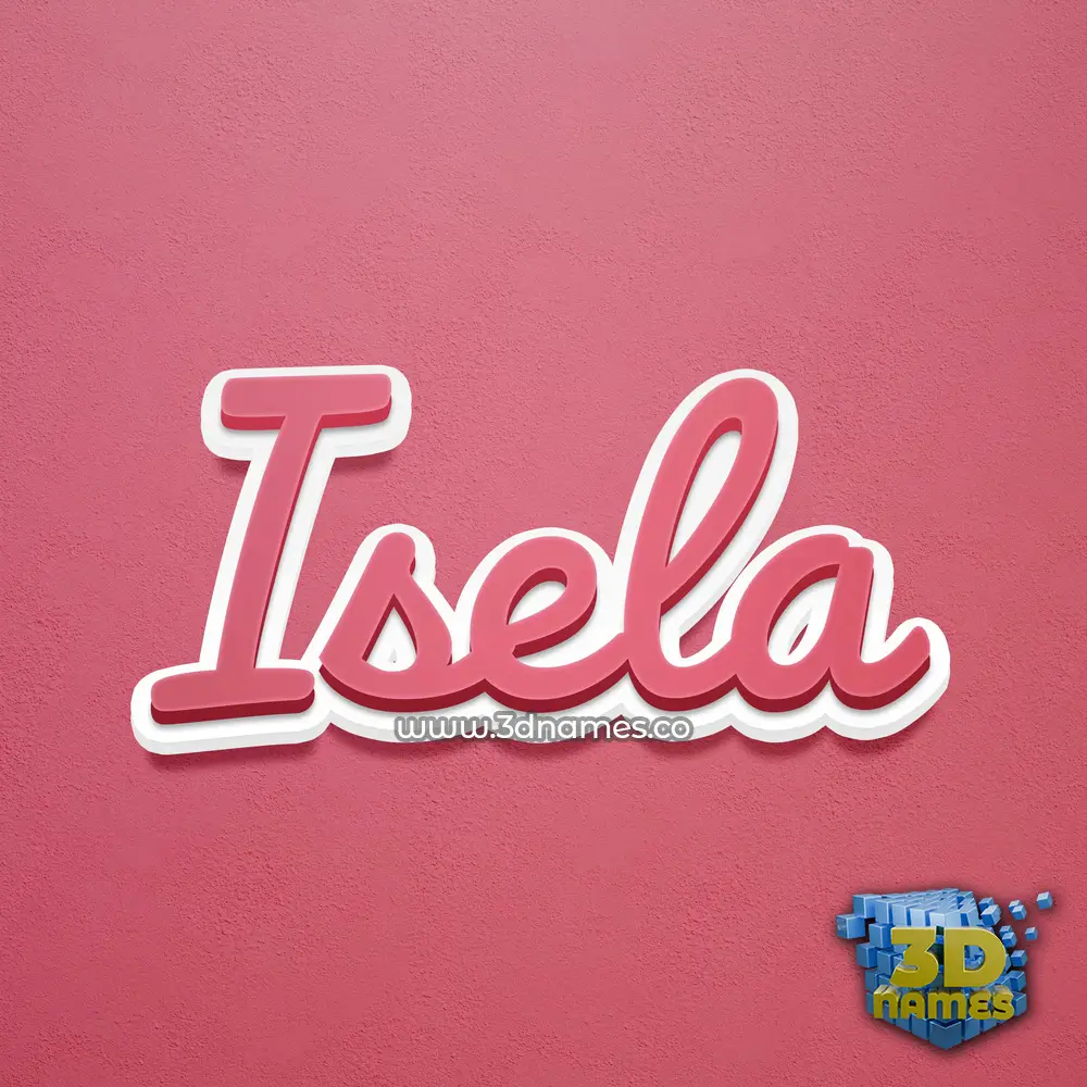 isela in Red Scribble style - 3D name wallpaper