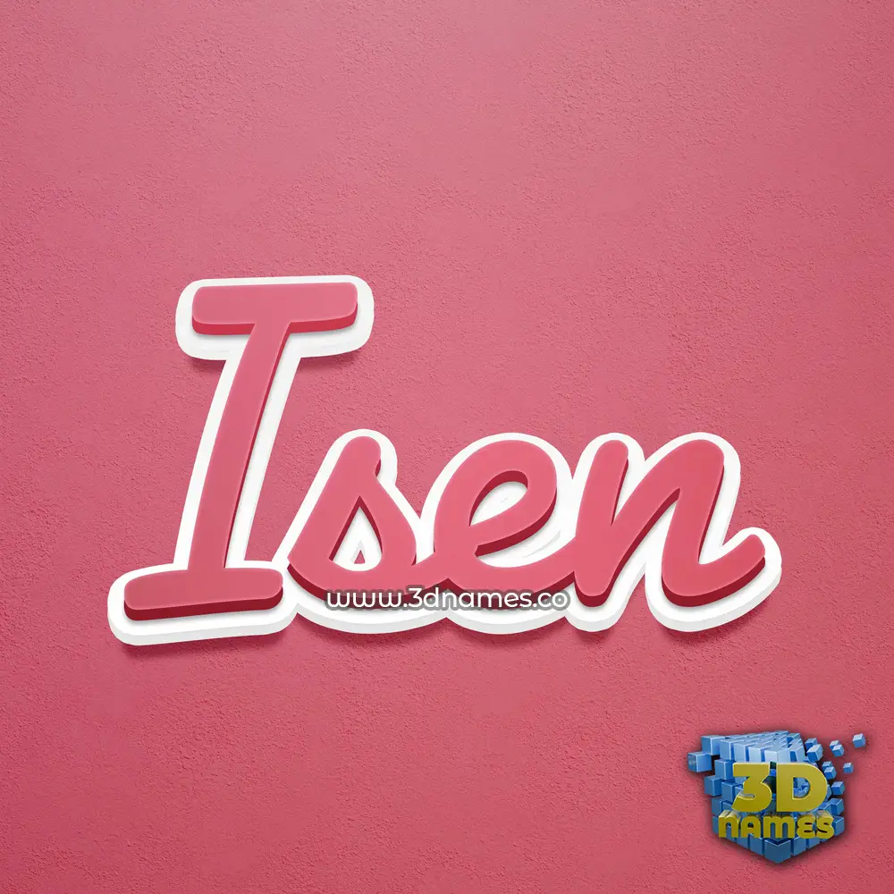 isen in Red Scribble style - 3D name wallpaper